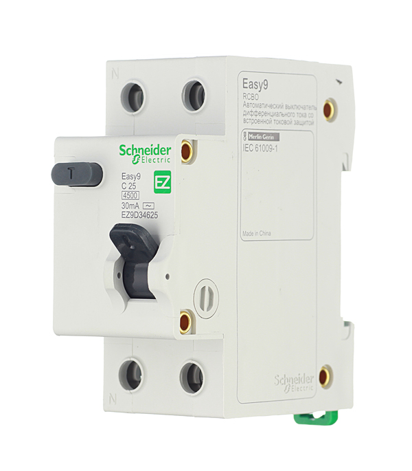 1P+N Schneider Electric Easy9 C25/0.03, номинальный ток 25А, Дифференциальный автомат
1P+N Schneider Electric Easy9 C25/0.03, номинальный ток 25А, Дифференциальный автомат