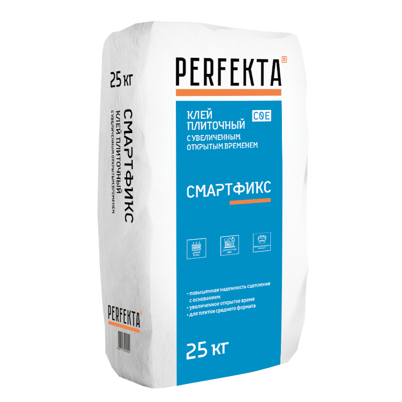 Клей плиточный с увеличенным открытым временем Perfekta Смартфикс C0 E 25 кг, Серый
Клей плиточный с увеличенным открытым временем Perfekta Смартфикс C0 E 25 кг, Серый