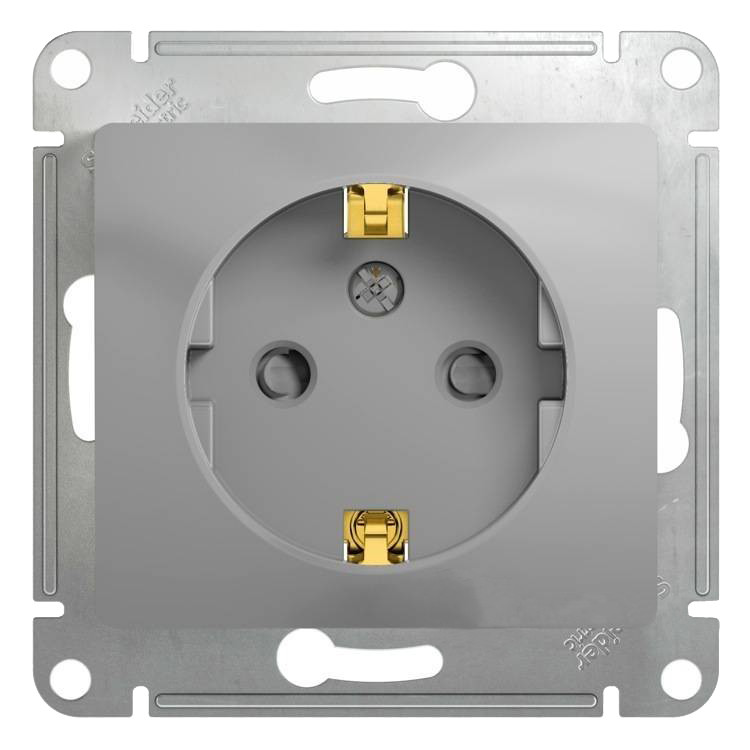 Механизм розетки Schneider Electric Glossa GSL000345 одноместный с заземлением и защитными шторками алюминий 
Механизм розетки Schneider Electric Glossa GSL000345 одноместный с заземлением и защитными шторками алюминий