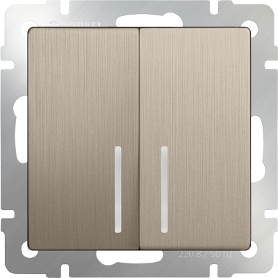Выключатель встраиваемый Werkel WL10-SW-2G-2W-LED двухклавишный проходной с подсветкой шампань рифленый
Выключатель встраиваемый Werkel WL10-SW-2G-2W-LED двухклавишный проходной с подсветкой шампань рифленый