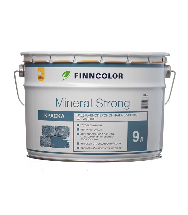 Краска водно-дисперсионная фасадная Finncolor Mineral Strong белая основа LAP/MRA 9 л, Белый
Краска водно-дисперсионная фасадная Finncolor Mineral Strong белая основа LAP/MRA 9 л, Белый