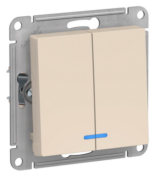 Выключатель двухклавишный с подсветкой ATN000253 Schneider Electric AtlasDesign бежевый 10А
Выключатель двухклавишный с подсветкой ATN000253 Schneider Electric AtlasDesign бежевый 10А