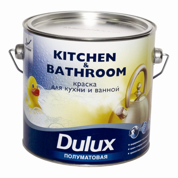 Dulux Kitchen & Bathrooms BW 2.5 л, Краска интерьерная стирол-акриловая для влажных помещений (белая полуматовая), Белый
Dulux Kitchen & Bathrooms BW 2.5 л, Краска интерьерная стирол-акриловая для влажных помещений (белая полуматовая), Белый