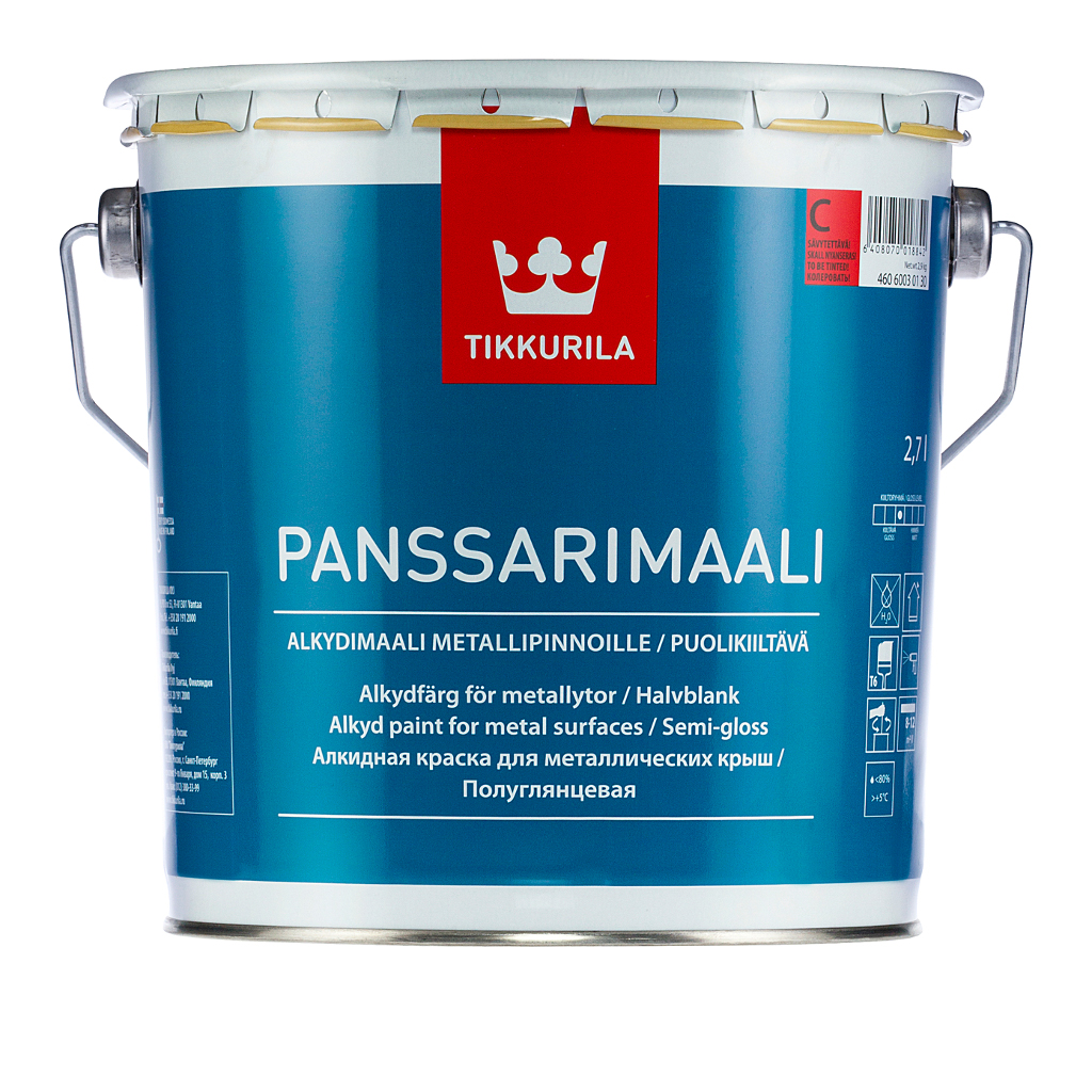 Tikkurila Panssarimaali, 2,7 л, Краска по металлу антикоррозийная алкидная для листовой кровли белая, Белый
Tikkurila Panssarimaali, 2,7 л, Краска по металлу антикоррозийная алкидная для листовой кровли белая, Белый