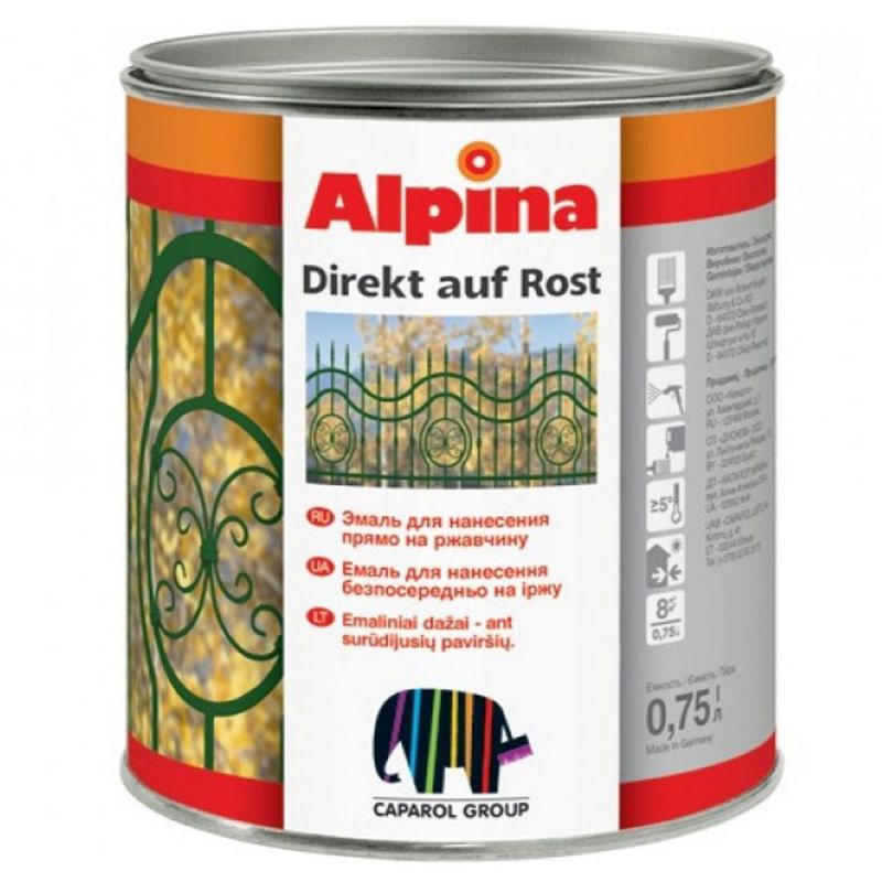 Alpina Direkt Auf Rost 0.75 л, Грунт-эмаль алкидная по ржавчине (серебряная), Серебристый
Alpina Direkt Auf Rost 0.75 л, Грунт-эмаль алкидная по ржавчине (серебряная), Серебристый