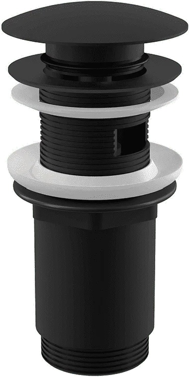 Купить A392 Black донный клапан сифона для умыв. click/clack 5/4, ц-мет. с переливом и большой загл черный