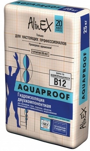 Купить Гидроизоляционная смесь alinex aquaproof, 25 кг