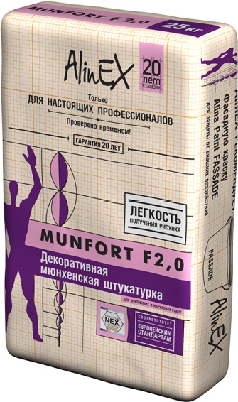 Купить Штукатурка декоративная alinex munfort F 2.0, 25 кг