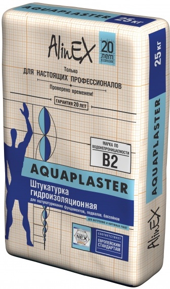 Купить Гидроизоляционная штукатурка alinex aquaplaster, 25 кг