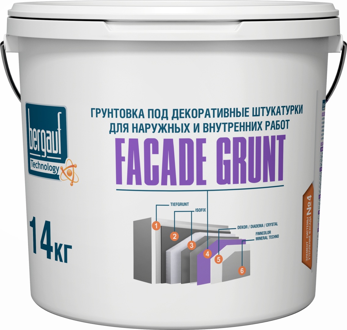 Купить Facade Grunt 14 кг Грунтовка под декоративные штукатурки для наружных и внутренних работ