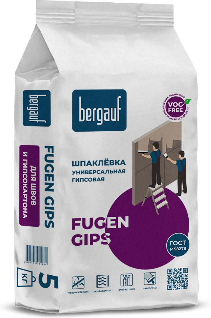 Купить Fugen Gips 5 кг- универсальная гипсовая шпаклевка для работы с гкл