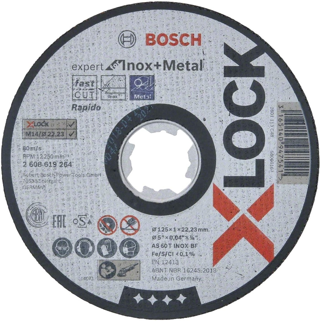 Купить Bosch x-lock отрезной диск expert for metal & inox 125x1x22.23 прямой 2608619264