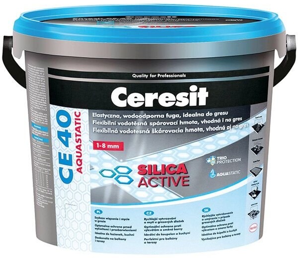 Купить Ceresit ce40 silicaactive цветная водоотталкивающая затирка для швов до 10 мм в ведре, цвет- натура natura, 2 кг