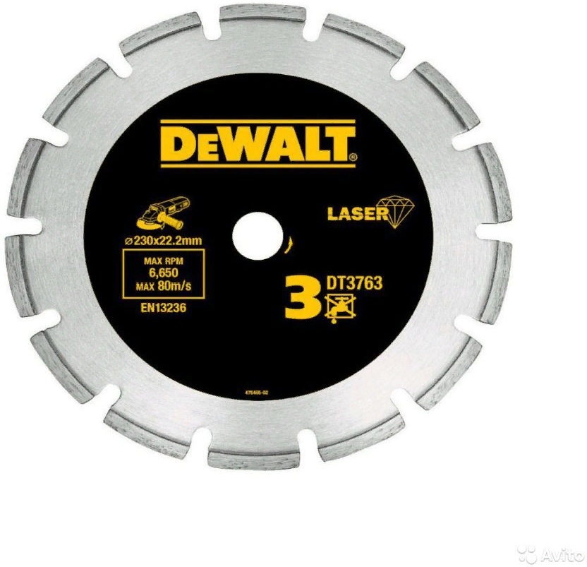 Купить Dewalt, dt3762, алмазный отрезной круг с лазерной сваркой сегментов по мрамору и граниту для сухого