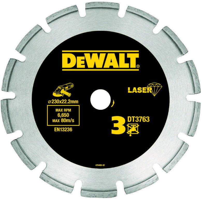 Купить Dewalt, dt3763, алмазный отрезной круг с лазерной сваркой сегментов по мрамору и граниту для сухого