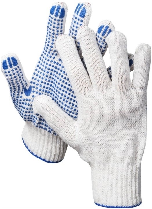 Купить Dexx перчатки рабочие, 10 пар в упаковке, х/б 7 класс, с пвх покрытием точка