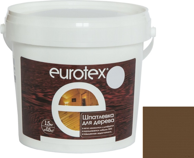 Купить Eurotex шпатлевка для дерева орех 1.5 кг