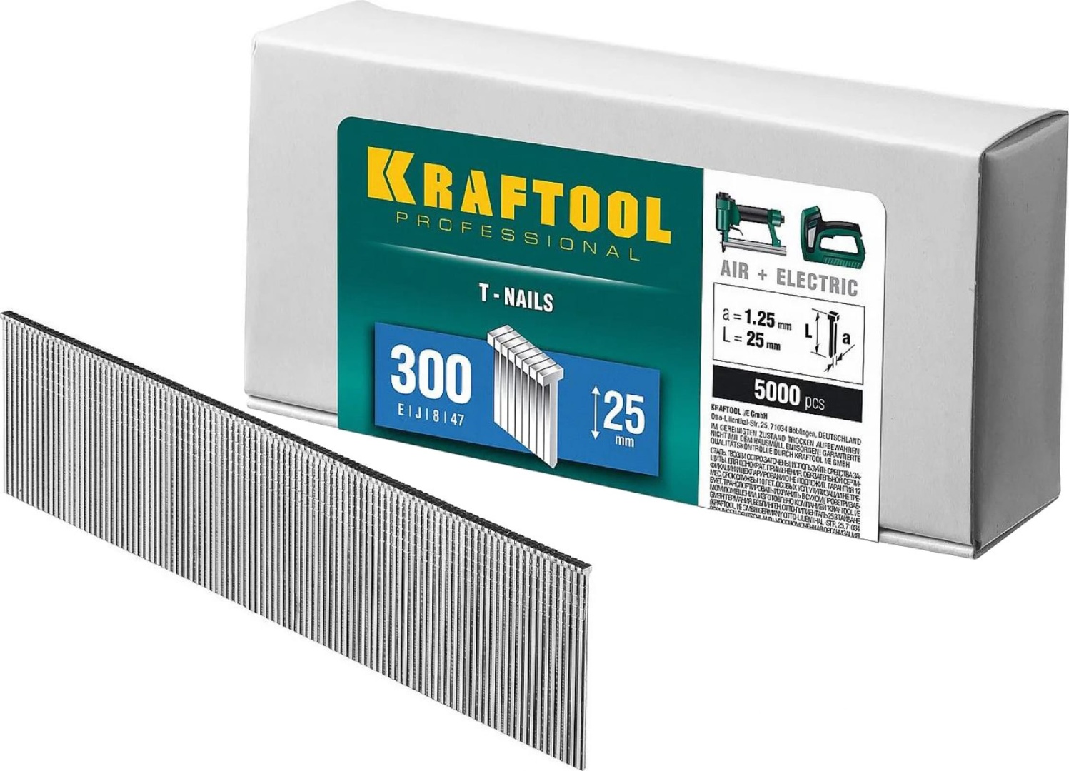 Купить Kraftool 25 мм гвозди для нейлера тип 300, 5000 шт