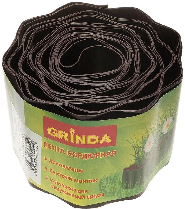 Купить Grinda лента бордюрная , цвет коричневый, 15смх9м 422247-15