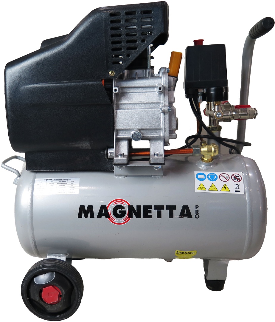 Купить Magnetta, ce624, компрессор воздушный масляный поршневой с прямым приводом, 24 л, цилиндр