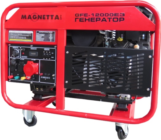 Купить Magnetta, gfe12000e3, бензиновый генератор 10 квт, 380 в, двухцилиндровый двигатель 688 куб. см, шт