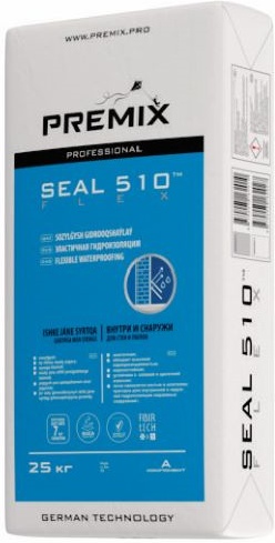 Купить Premix эластичная двухкомпанентная гидроизоляционная смесь seal 510 flex 25 кг+8.5 кг