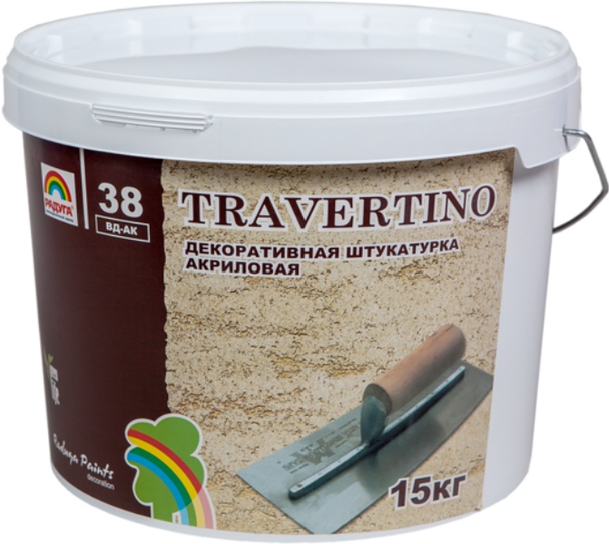 Купить Декоративная штукатурка travertino р-38 с мраморным наполнением 15 кг