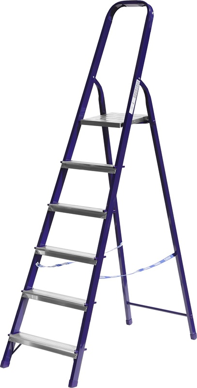 Купить Сибин лестница-стремянка стальная, 6 ступеней, 124 см 38803-06