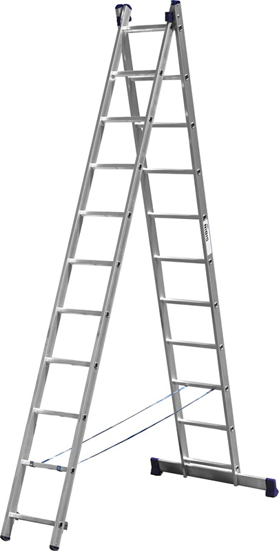 Купить Лестница сибин универсальная, двухсекционная, 11 ступеней