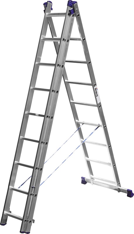 Купить Сибин лестница универсальная, трехсекционная со стабилизатором, 9 ступеней 38833-09
