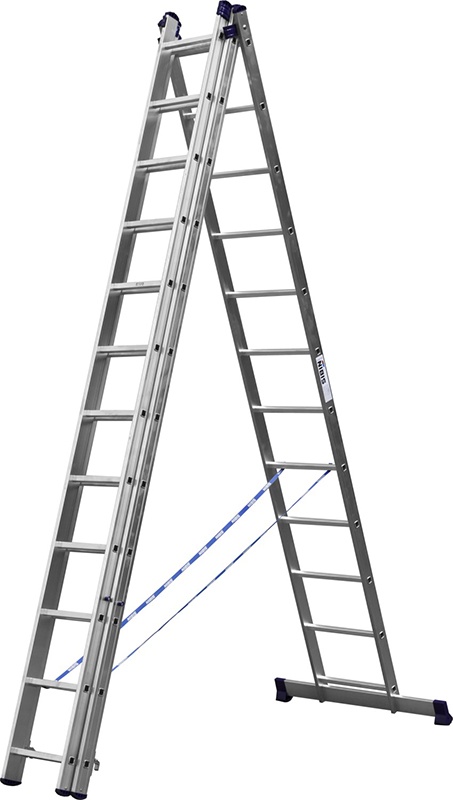 Купить Сибин лестница универсальная, трехсекционная со стабилизатором, 12 ступеней 38833-12