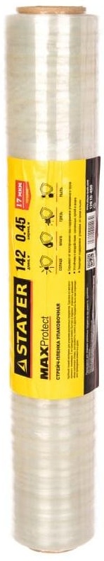 Купить Stayer стрейч-пленка maxprotect упаковочная, ручная, 17мкм, 0.45x142 м, master 12610-450