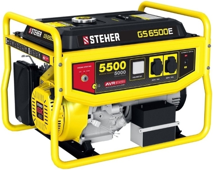 Купить Gs-6500е бензиновый генератор с электростартером, 5500 вт, Steher