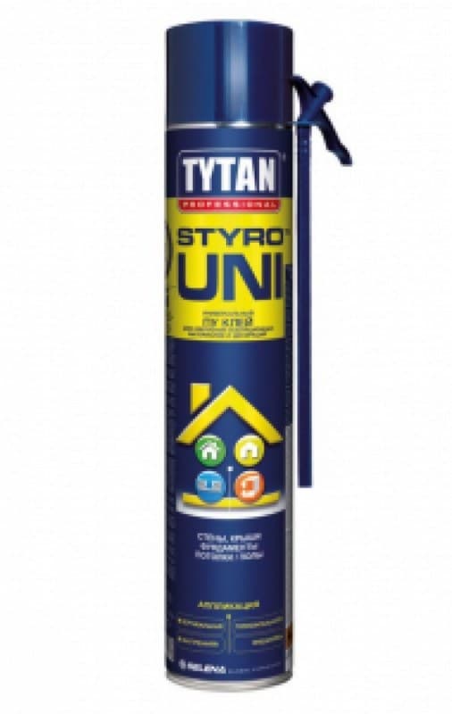 Купить Tytan Styro Uni Std o2 клей для крепления изоляции и декорации, синий 750мл