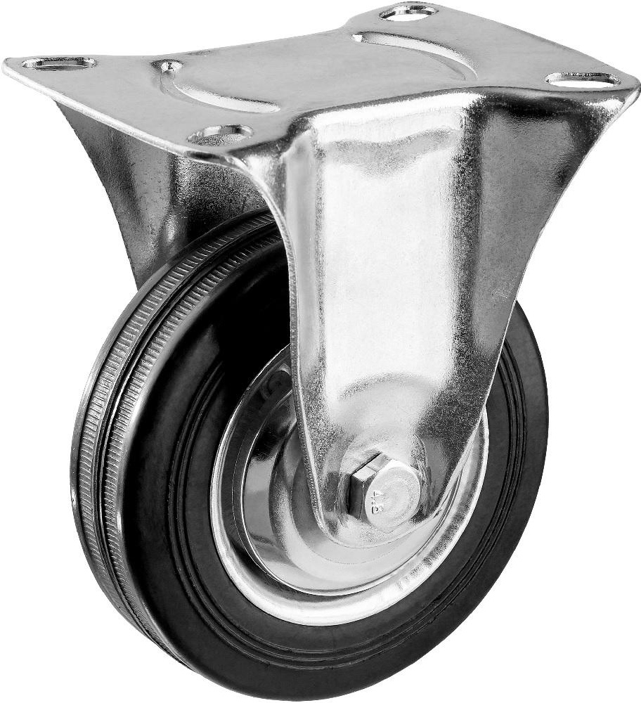 Купить Зубр колесо неповоротное d=100 мм, г/п 70 кг, резина/металл, игольчатый подшипник, 30936-100-f