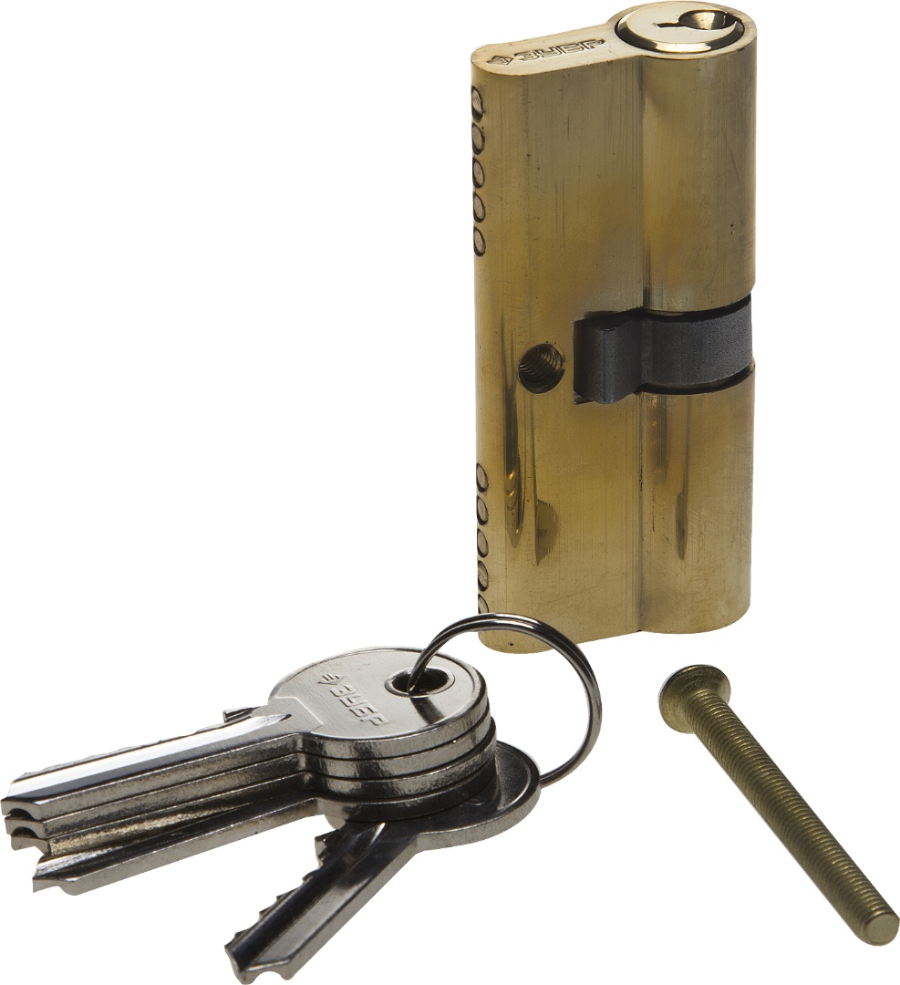 Купить Механизм зубр мастер цилиндровый, тип ключ-ключ, цвет латунь, 5-pin, 70мм