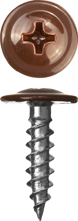 Купить Саморезы пшм-с со сверлом для листового металла, 16x4.2 мм, 500 шт, ral-8017 шоколадно-коричневый, зубр