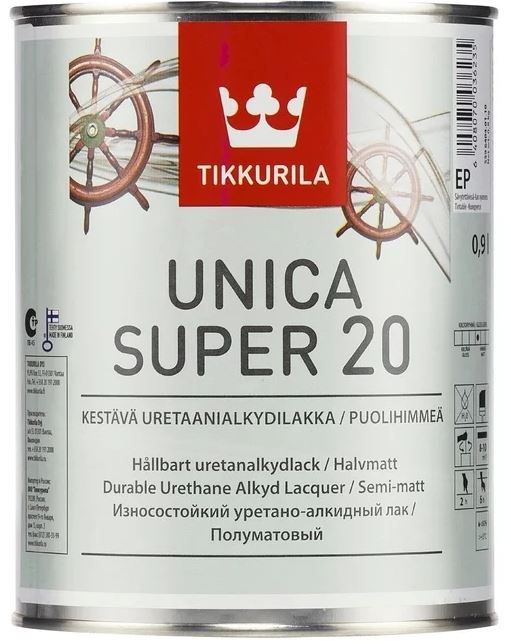 Купить Tikkurila Unica super, 0.9 л, Лак для дерева прозрачный полуматовый