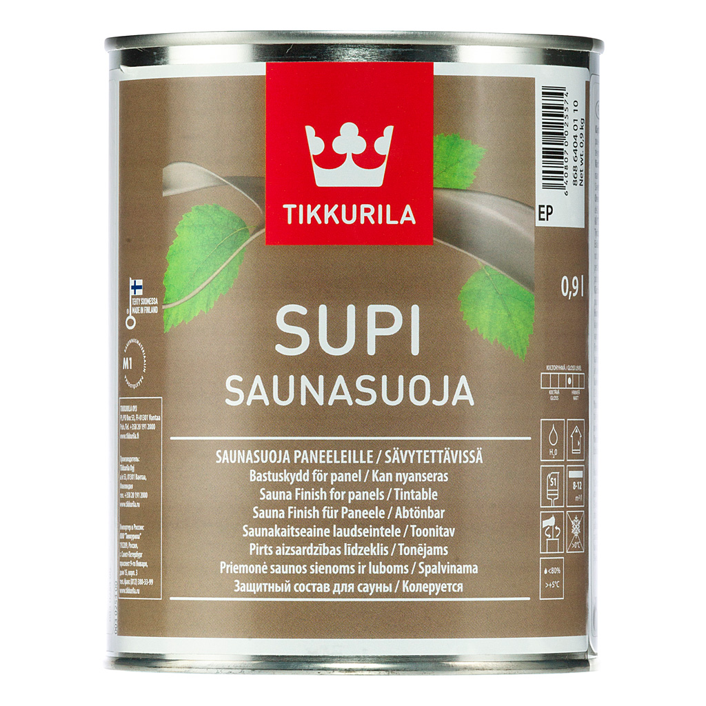 Купить Tikkurila Supi Saunasuoja, 0.9 л, Лак для дерева