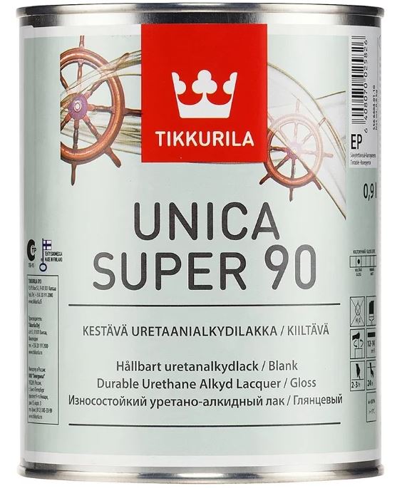 Купить Tikkurila Unica super, 0.9 л, Лак для дерева прозрачный глянцевый