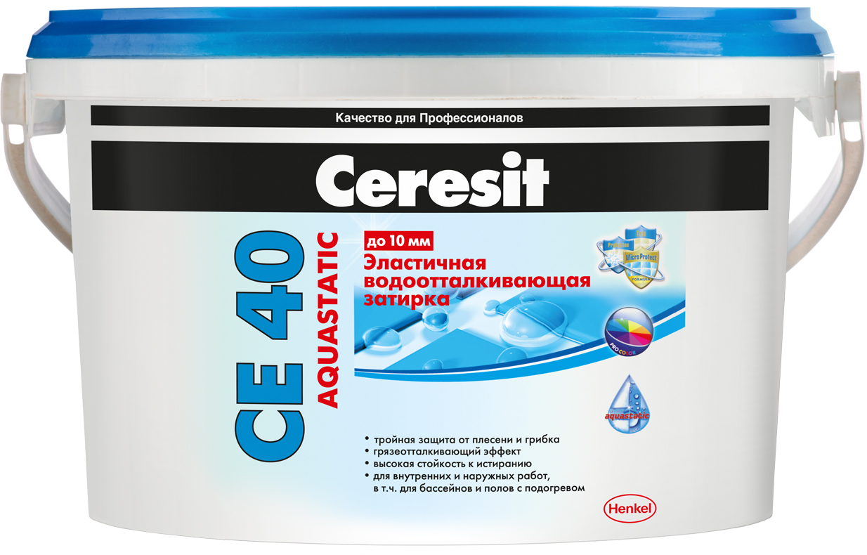 Купить Ceresit CE40 Aquastatic 04, 2 кг, Затирка водоотталкивающая