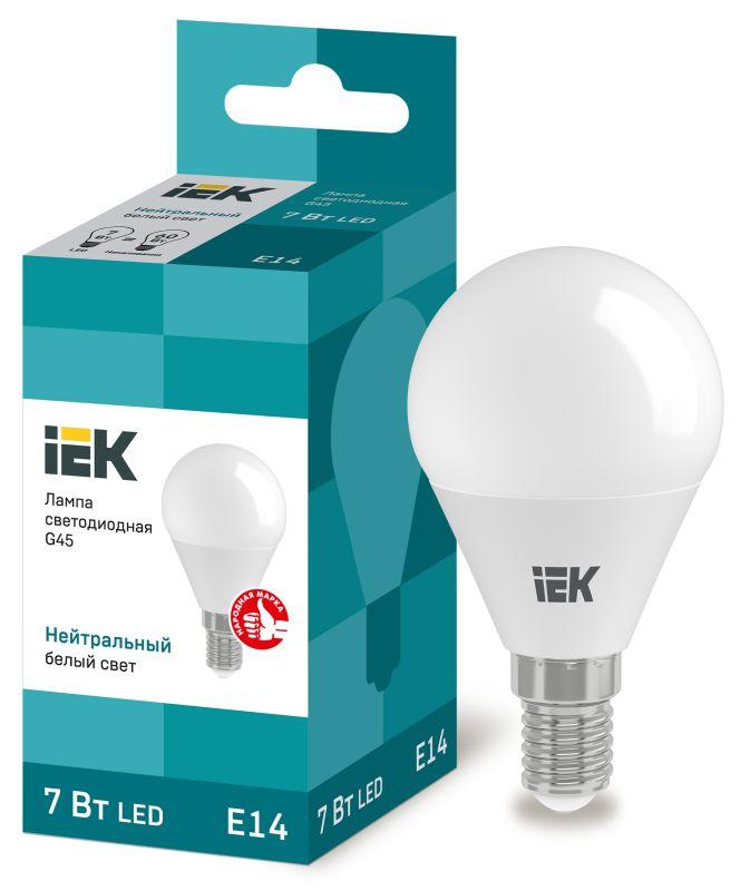 Купить Лампа светодиодная Eco g45 7вт шар 4000к бел. e14 630лм 230-240в Iek lle-g45-7-230-40-e14
