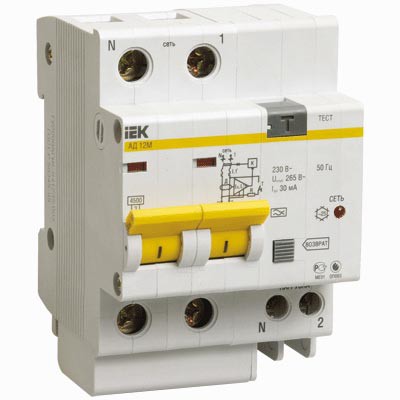 Купить Автоматический выключатель дифференциального тока IEK АД12 м 2Р С50 30мА