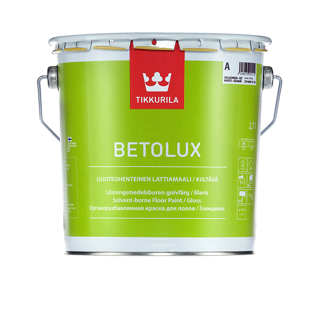 Купить Tikkurila Betolux A 2,7 л, Краска интерьерная алкидно-уретановая для полов (белая)