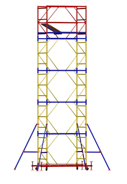 Вышка-тура стальная Алюмет ВСР-2 рабочая высота 3.9 м