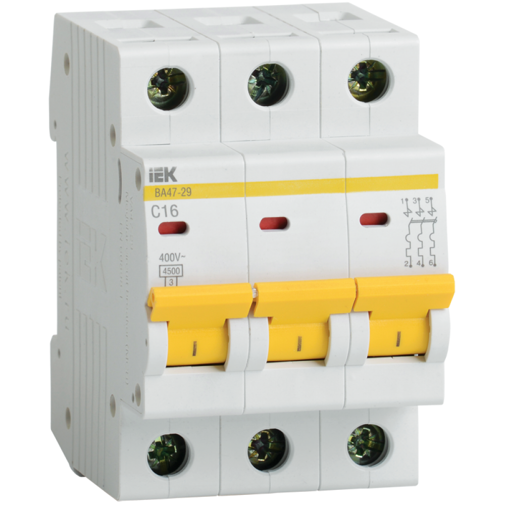 

3P IEK ВА47-29, 20А, C, Выключатель автоматический