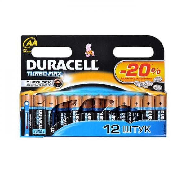 Купить Батарейка алкалиновая Duracell Turbo Max AA Bl-2 Bl-12, 12 шт