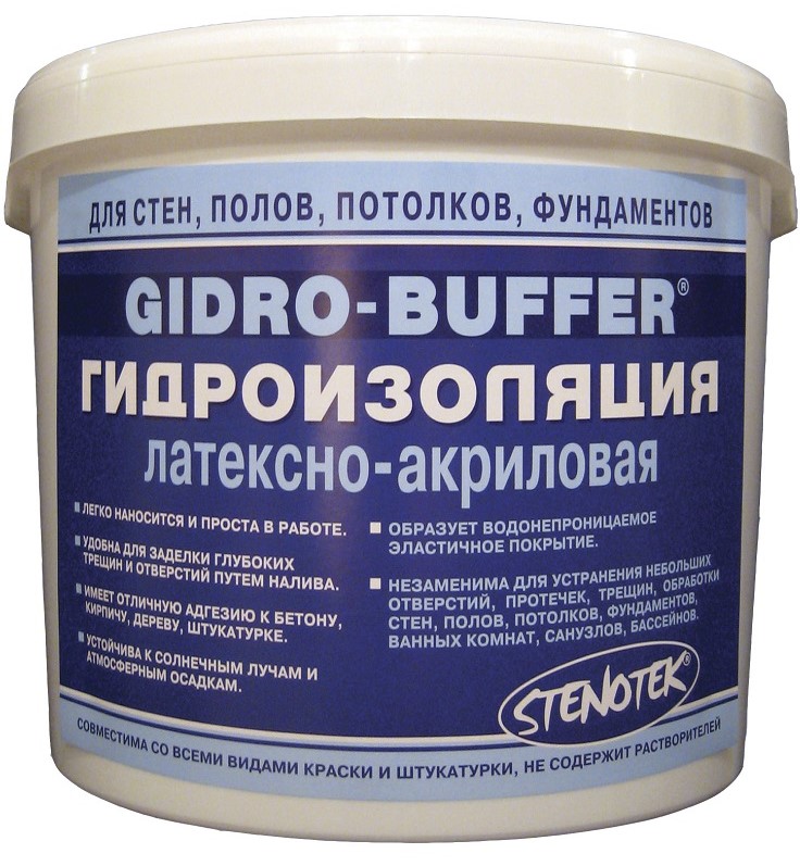 

Stenotek Gidro-Buffer, 15 кг, Гидроизоляционный состав, Синий