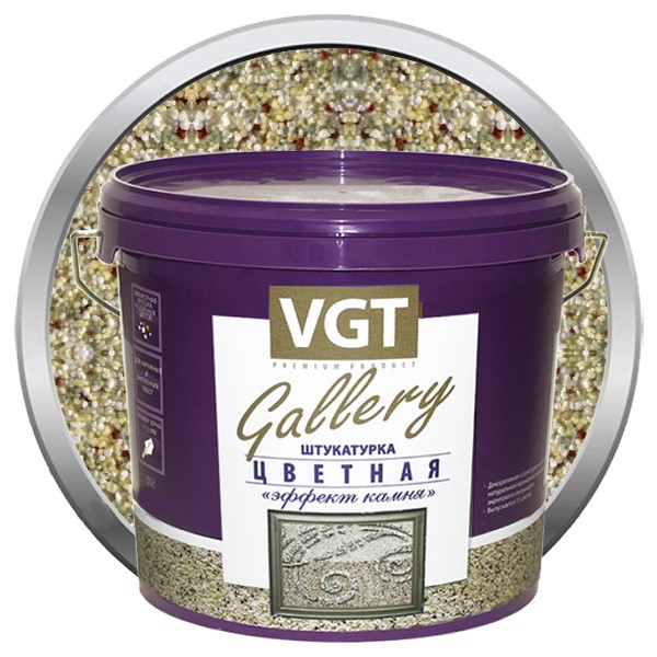 

Штукатурка с эффектом камня VGT Gallery №18 оникс среднезернистая 6 кг, Зеленый