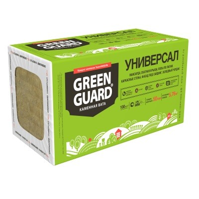 Купить Базальтовая вата GreenGuard Универсал 1200х600х50 мм 8 плит в упаковке